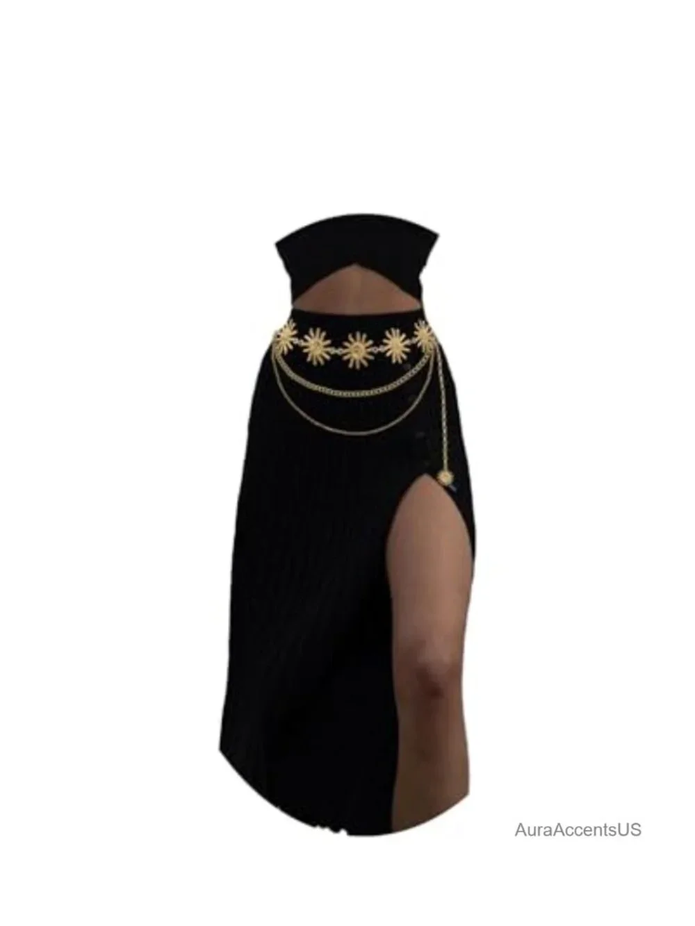 Multilayer Gold Silver Sun Moon Waist Chain Belt for Women